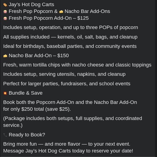 Jay’s Hot Dog Carts at an event