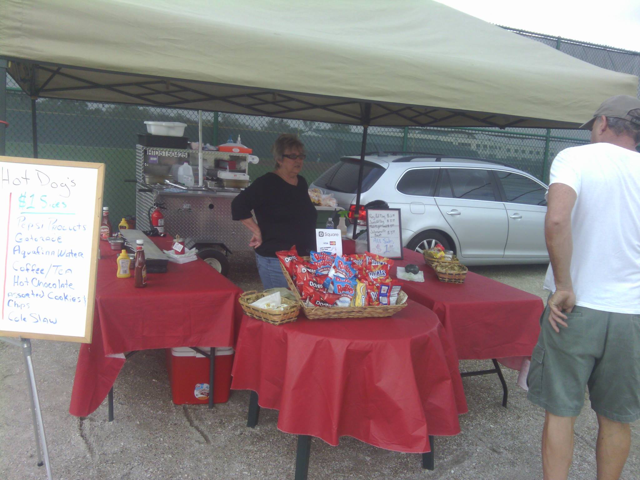 Hot dog cart serving guests